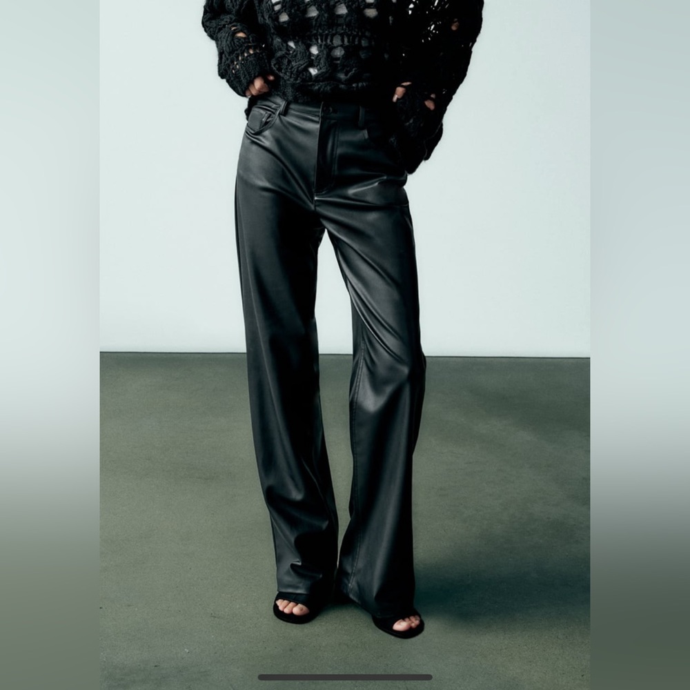 Faux leather pants